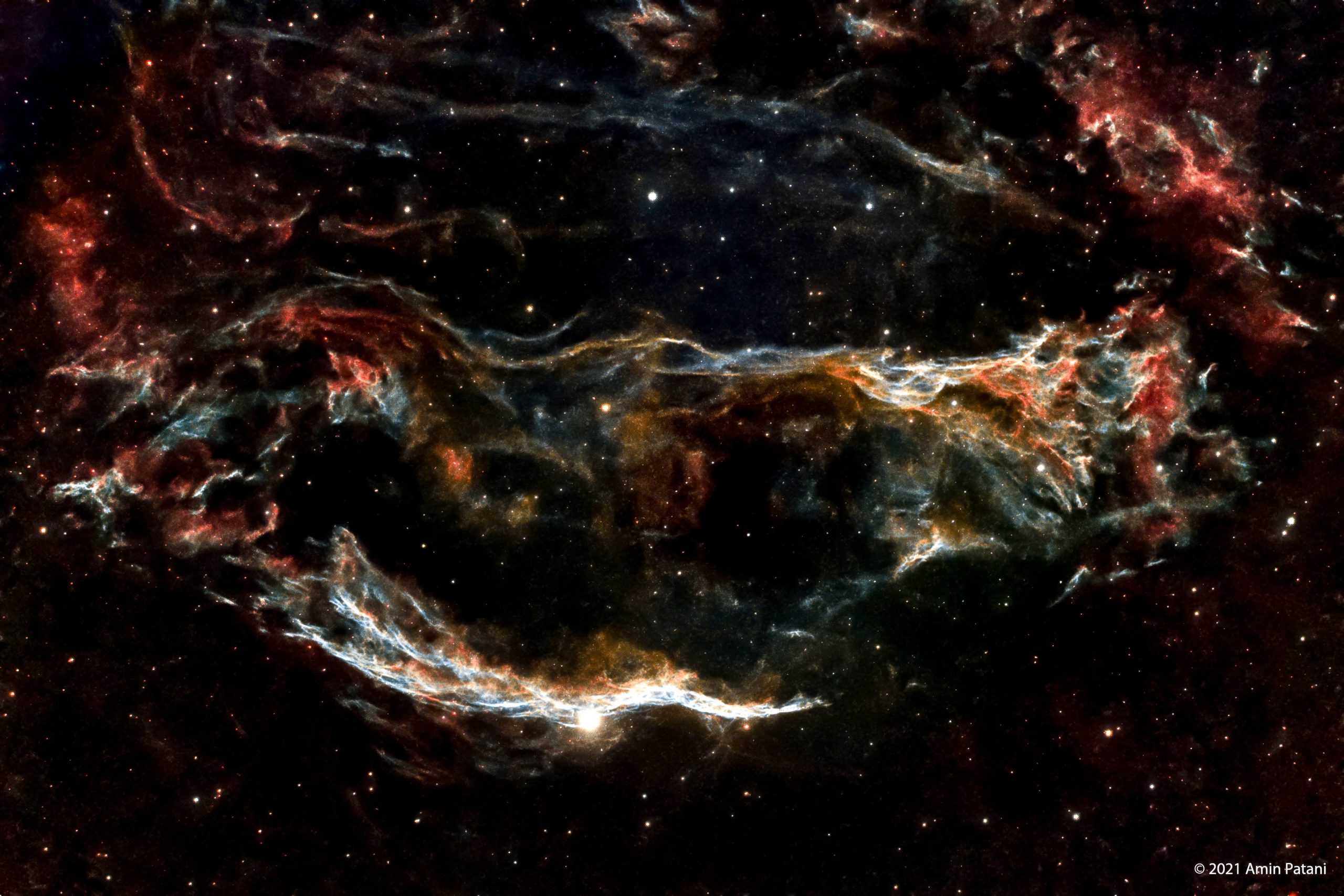 Western Veil Nebula (NGC6960) and Pickering's Triangle