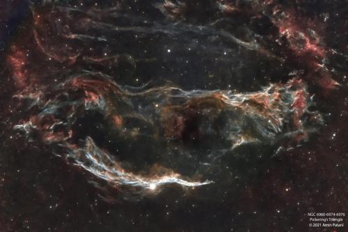 Western Veil Nebula (NGC6960) and Pickering's Triangle